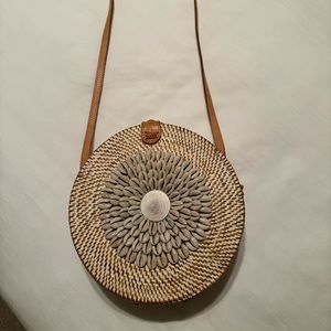 Tommy Bahama handwoven rattan bag